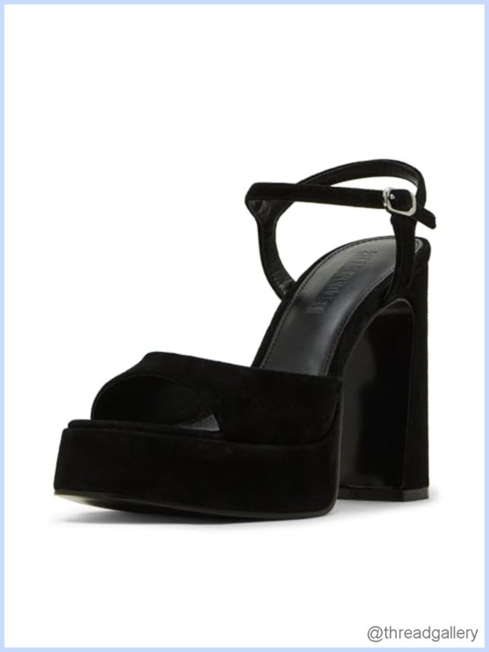 Steve Madden Liandra Suede Platform Heeled Sandal Buckle Ankle Strap